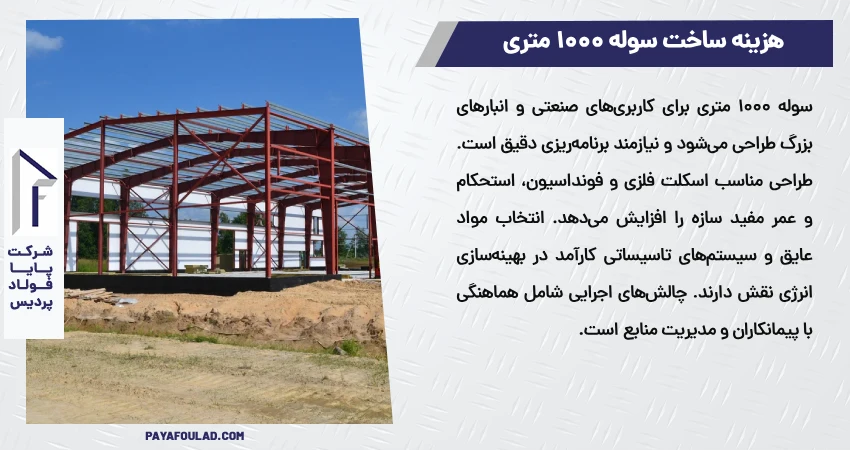 هزینه ساخت سوله 1000 متری