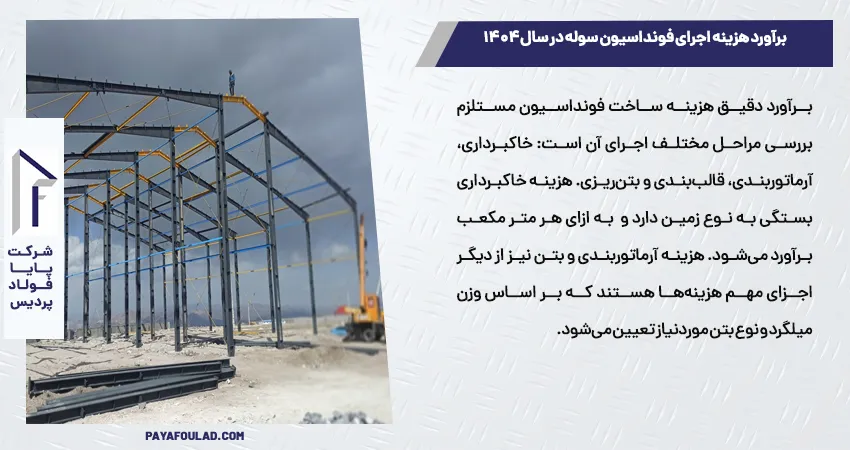 برآورد هزینه اجرای فونداسیون سوله در سال 1404 